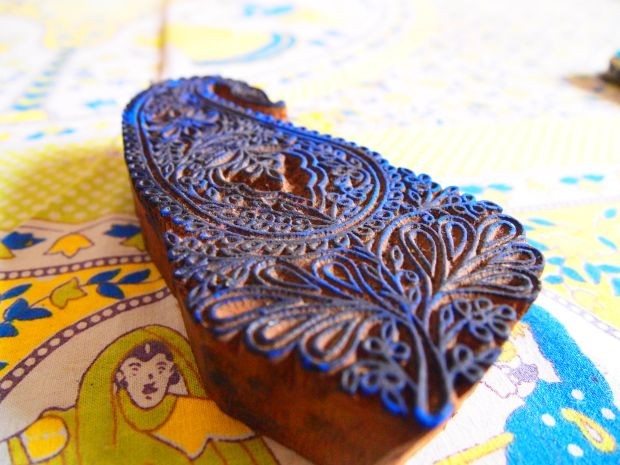 Wooden Block Carved with Design - ADA Chikan